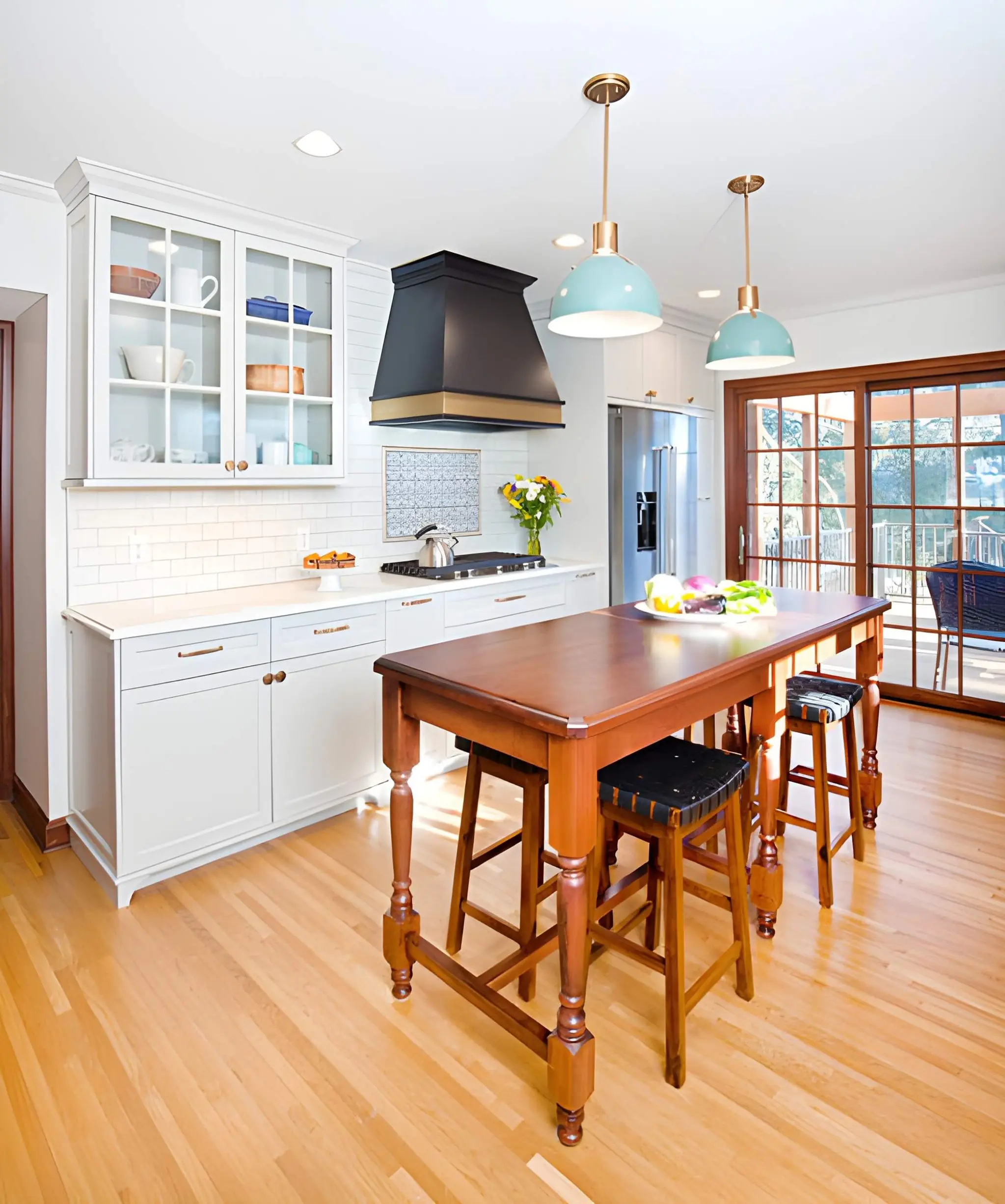 Custom-built kitchen cabinets enhancing storage and design in a renovated kitchen