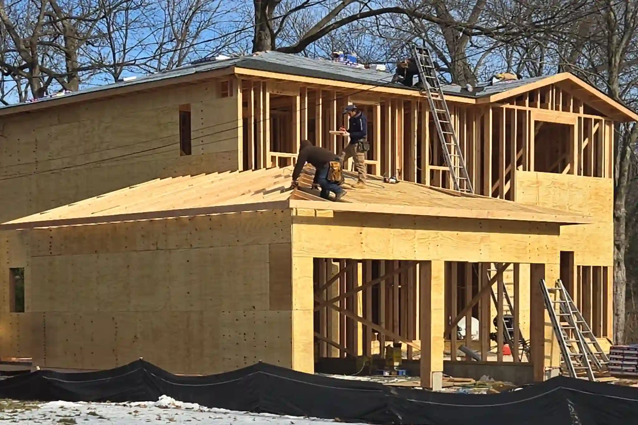 Residential roofing installation with durable shingles and expert craftsmanship
